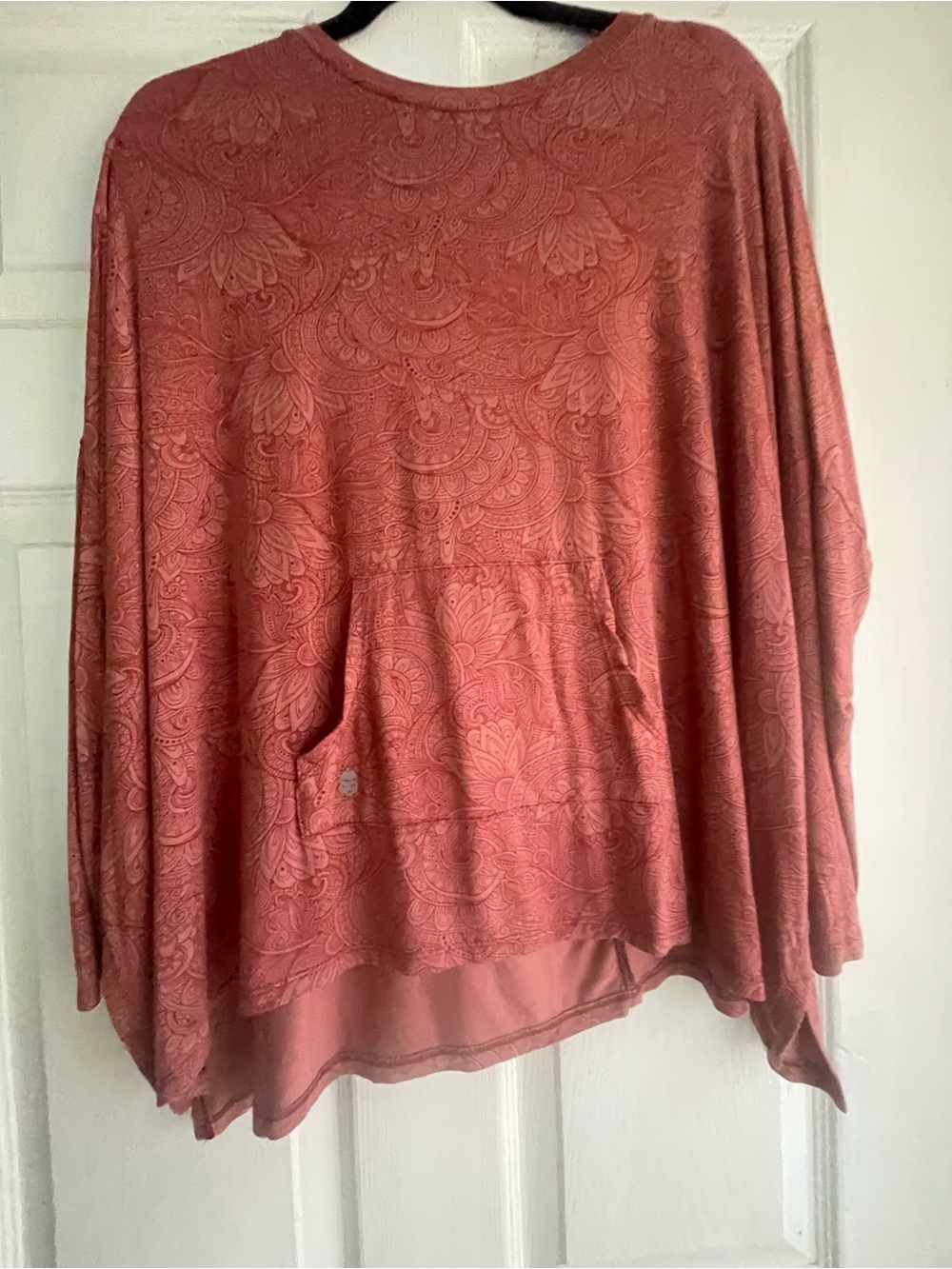 Spiritual Gangster Coral Orange Mandala Print Activewear Pullover Tunic Top